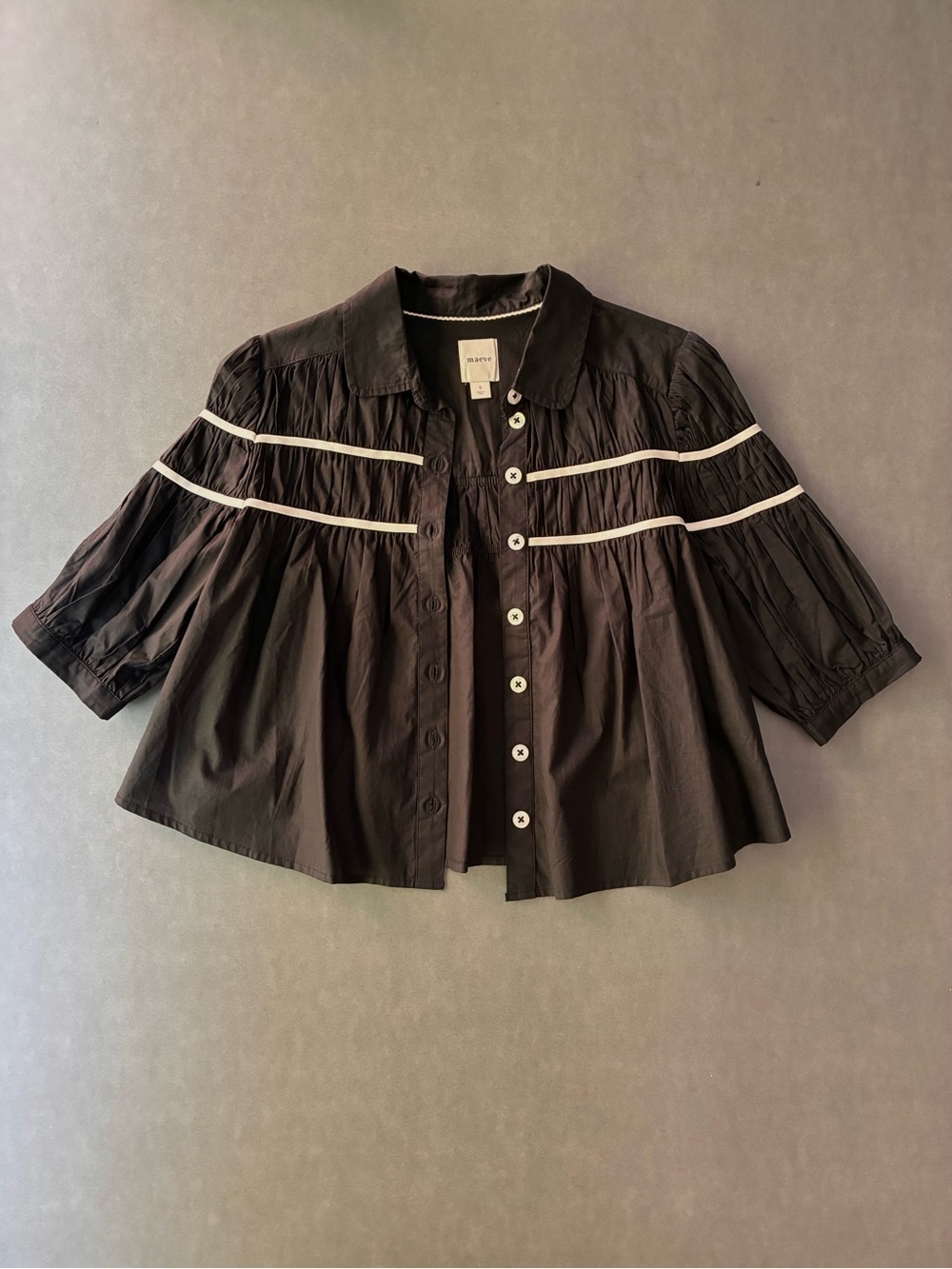 Maeve for Anthropologie The Leandra Shirred Yoke Blouse - Picture 2 of 11
